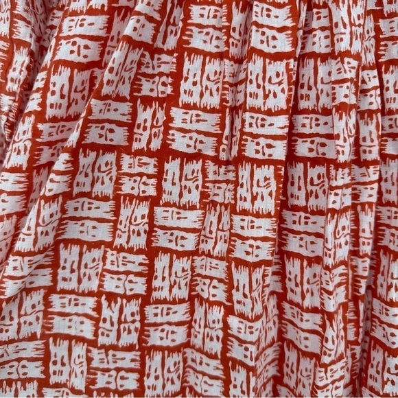 Roller Rabbit 100% Cotton Block Print Tunic Size Medium Coral Pink Orange - Picture 4 of 6